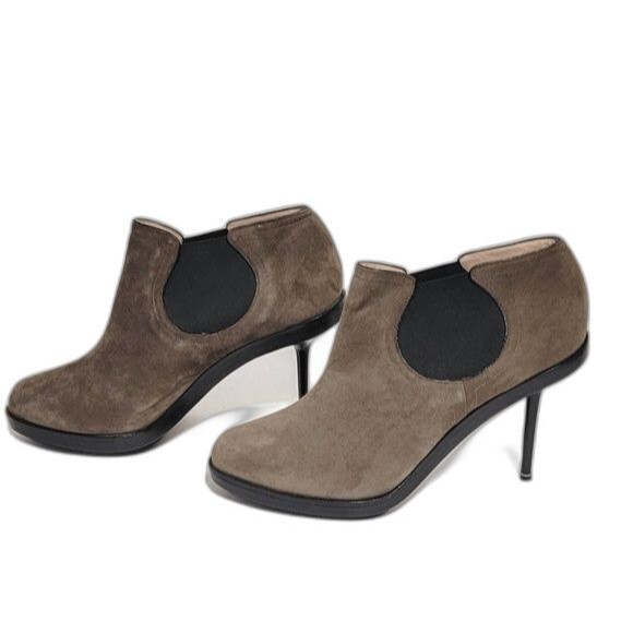NEW! Nickolas Kirkwood Suade Platform Booties Heel - Picture 9 of 12